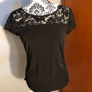 Black Blouse with Sexy Lace Detail